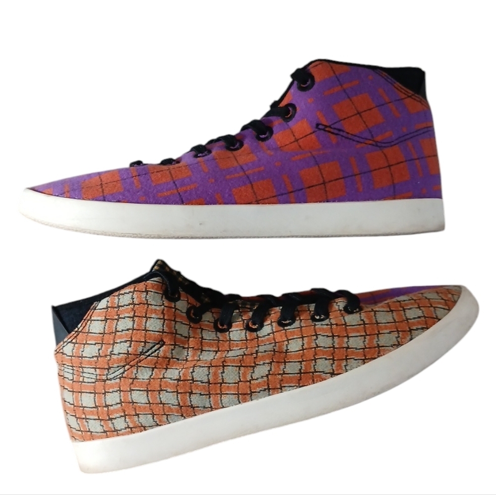 Men's High-Top Casual Sneakers in Purple and Orange